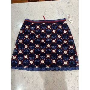 NWOT Anthropologie floral jeweled sequin gem size 14 skirt sparkle